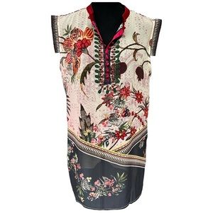 Desigual Women's Oman Woven Tunic Blouse, XL EUC